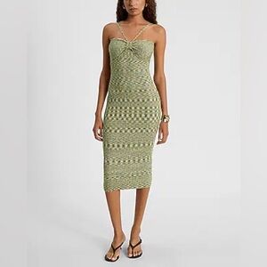 Express Green Strappy Midi Dress